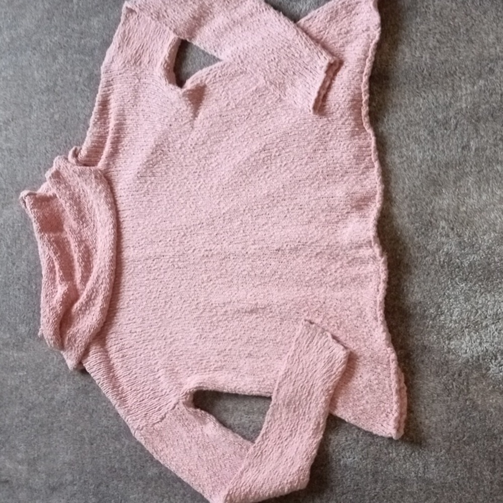 Show me your Mumu turtleneck sweater in dusty blush 100% cotton
